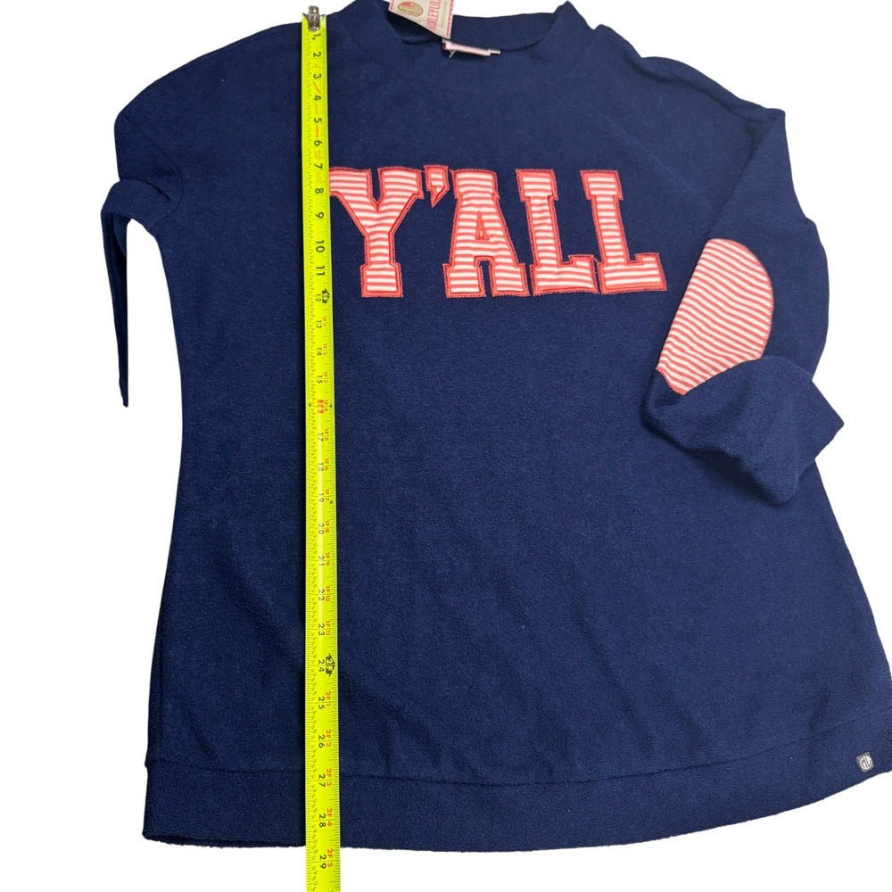 NEW Marley Lilly Y'ALL Terry Sweatshirt Long Sleeve Patchwork Pullover Sz L/XL - Picture 12 of 13